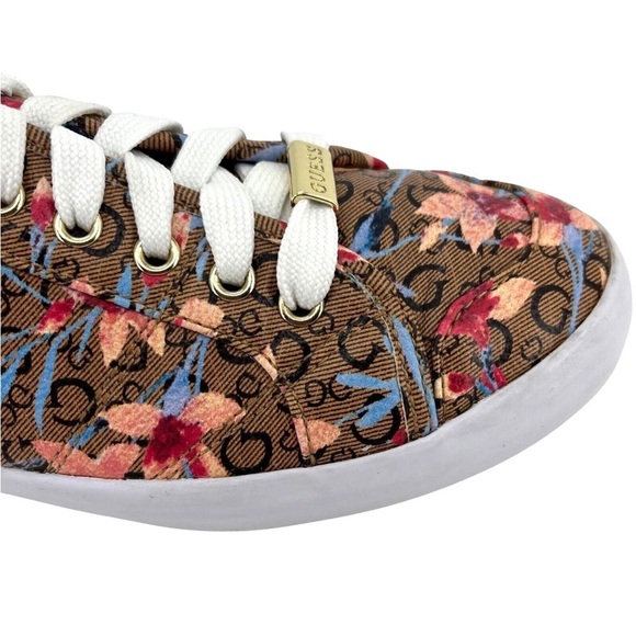 Guess NEW Goodlie Floral Patterned Coated Canvas Sneakers Lace-Up, Women’s Sz 10 - Picture 6 of 11